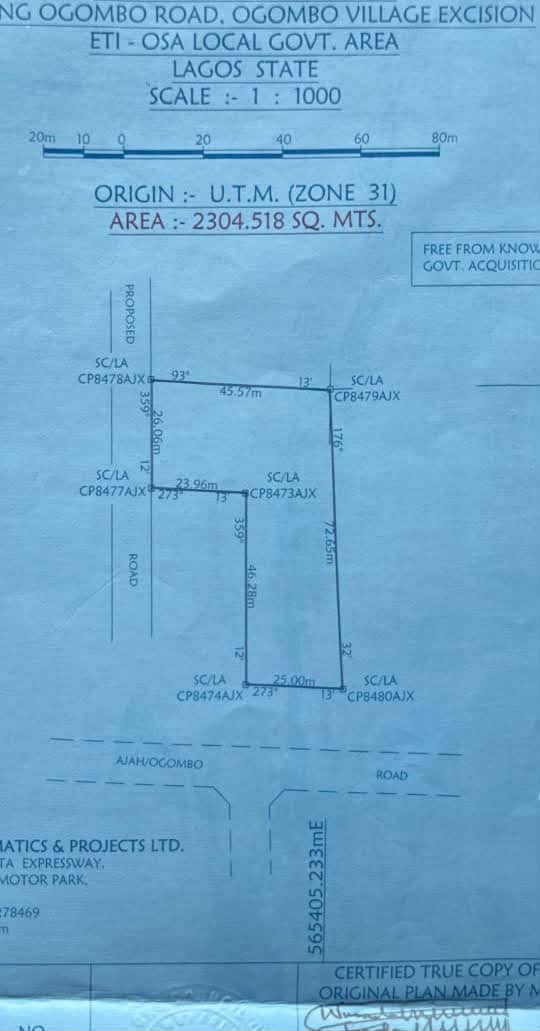 Fenced Land for Lease Facing Ogombo Road