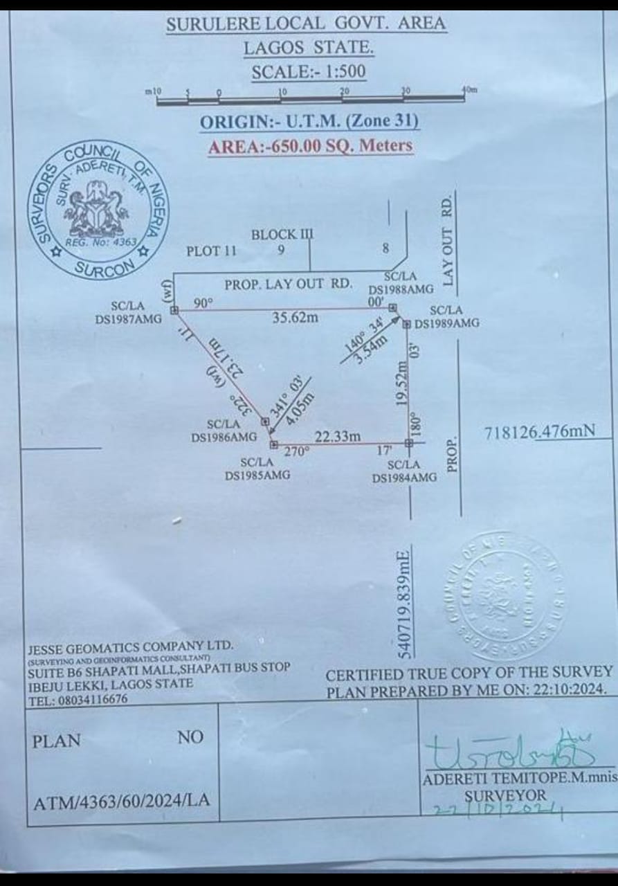 Land for Sale in Alaka, Surulere, Lagos