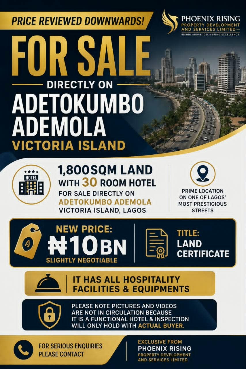 30 Room Hotel for Sale in Victoria Island, Lagos