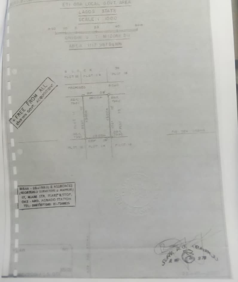 1117sqm Dryland for Sale in Ajayi Apata