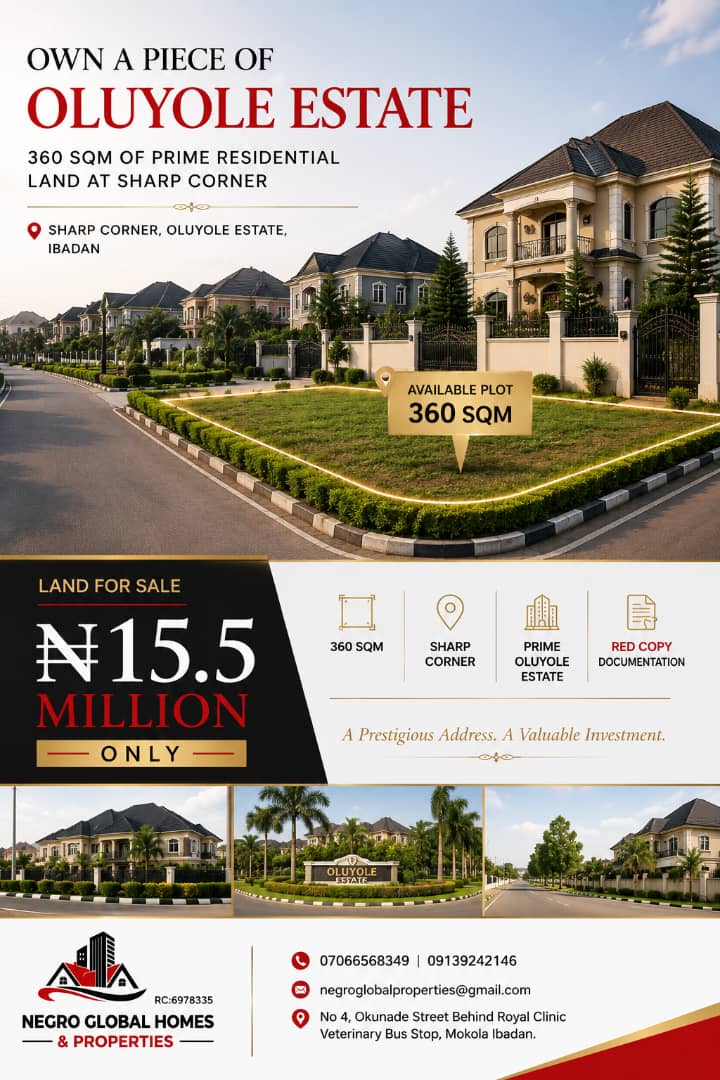 360 SQM Land for Sale at Johnson Awe Sharp Corner, Oluyole