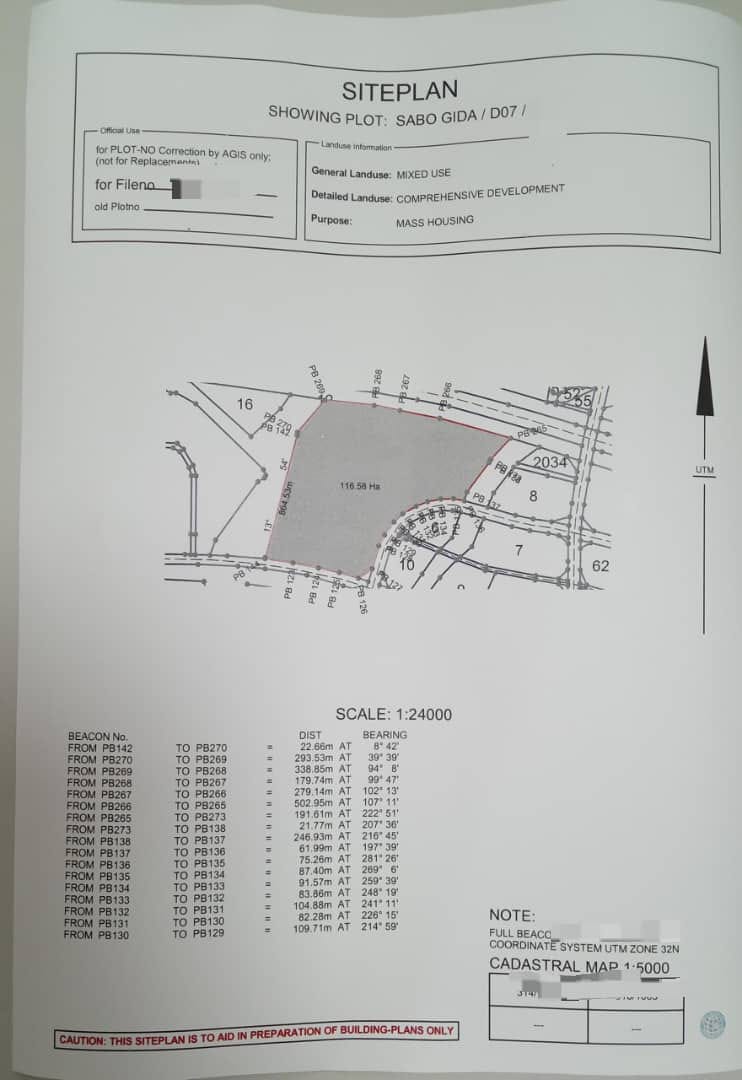 116 Hectares Land with C Of O for Sale in Karsana South, Abuja