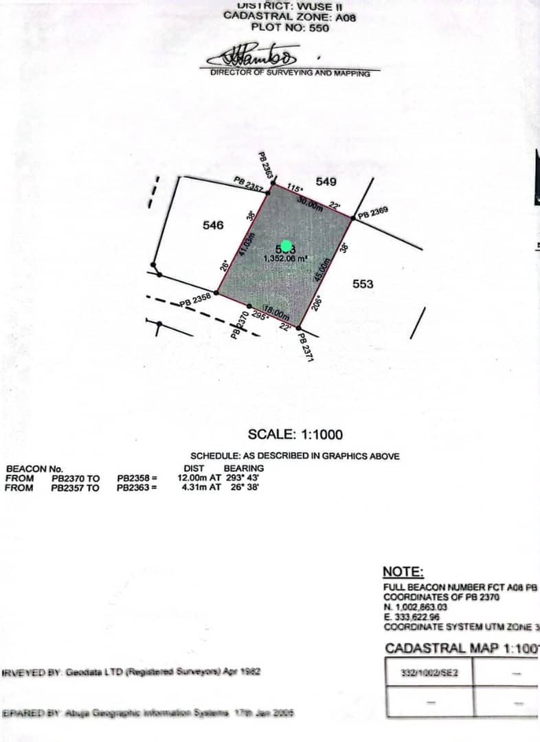 Residential Land for Sale in Wuse II, FCT