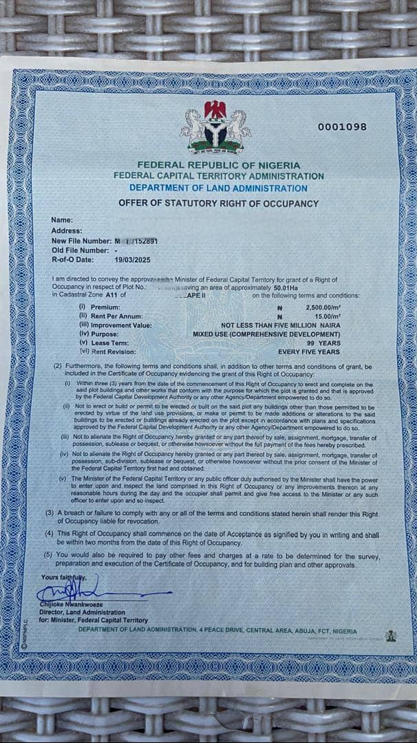 50 Hectares Mixed Use Land for Sale in Guzape 2, Abuja