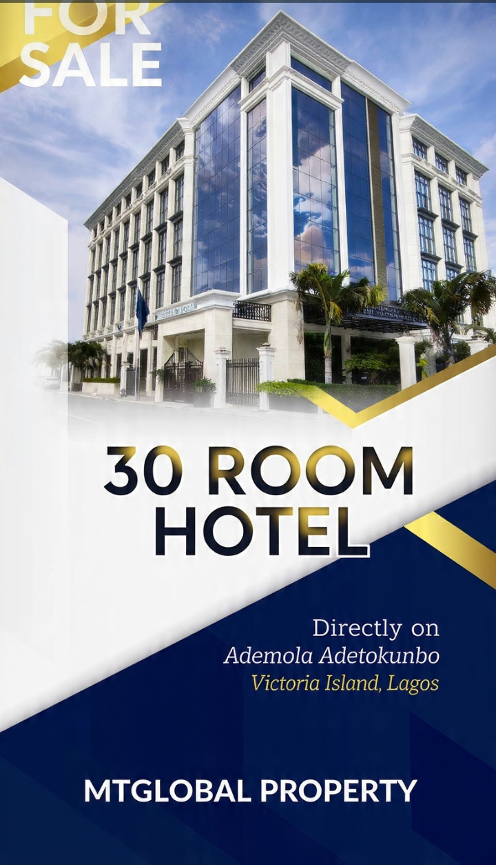 1800sqm Land with 30 Rooms Hotel on Adetokunbo Ademola, Victoria Island, Lagos