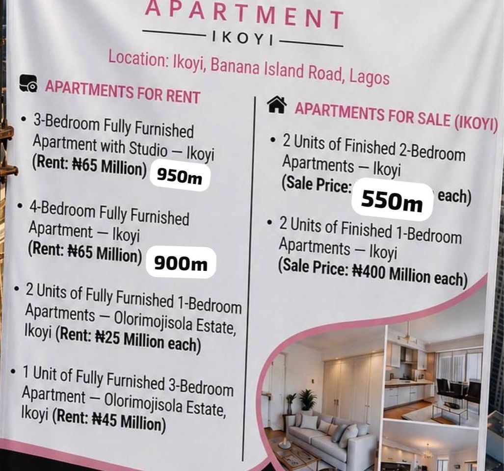 3-Bedroom Fully Furnished Apartment with Studio for Rent in Ikoyi, Lagos