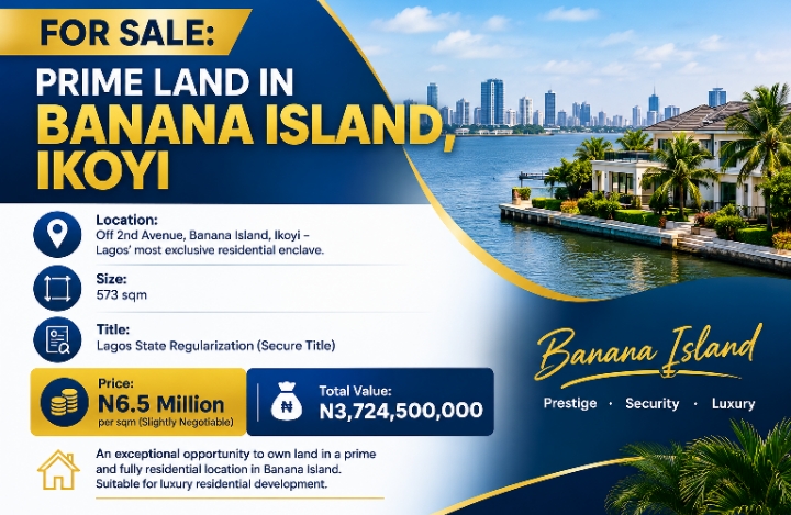 Prime Land for Sale in Banana Island, Ikoyi