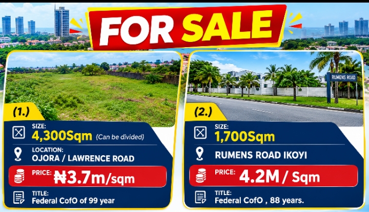 4,300Sqm Land for Sale in Ojora / Lawrence Road, Old Ikoyi