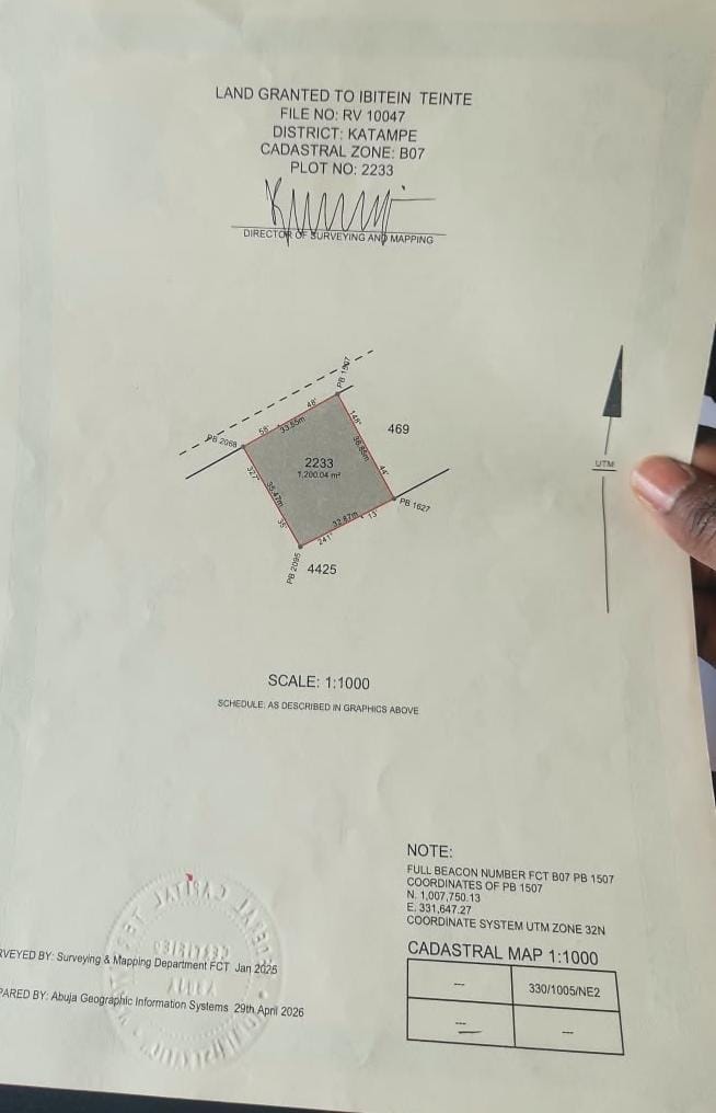 Residential Land for Sale in Katampe Main, Minna