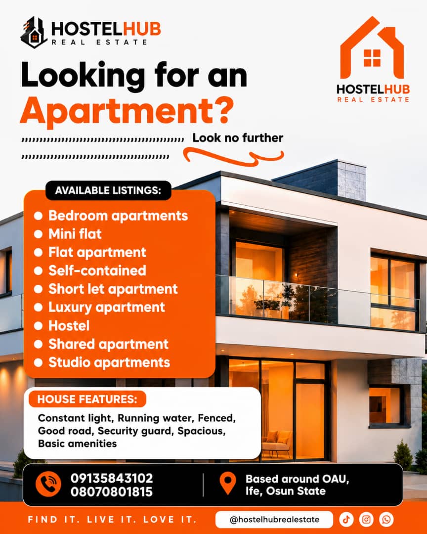 Student Accommodation for Shortlet near Ife Campus, OAU
