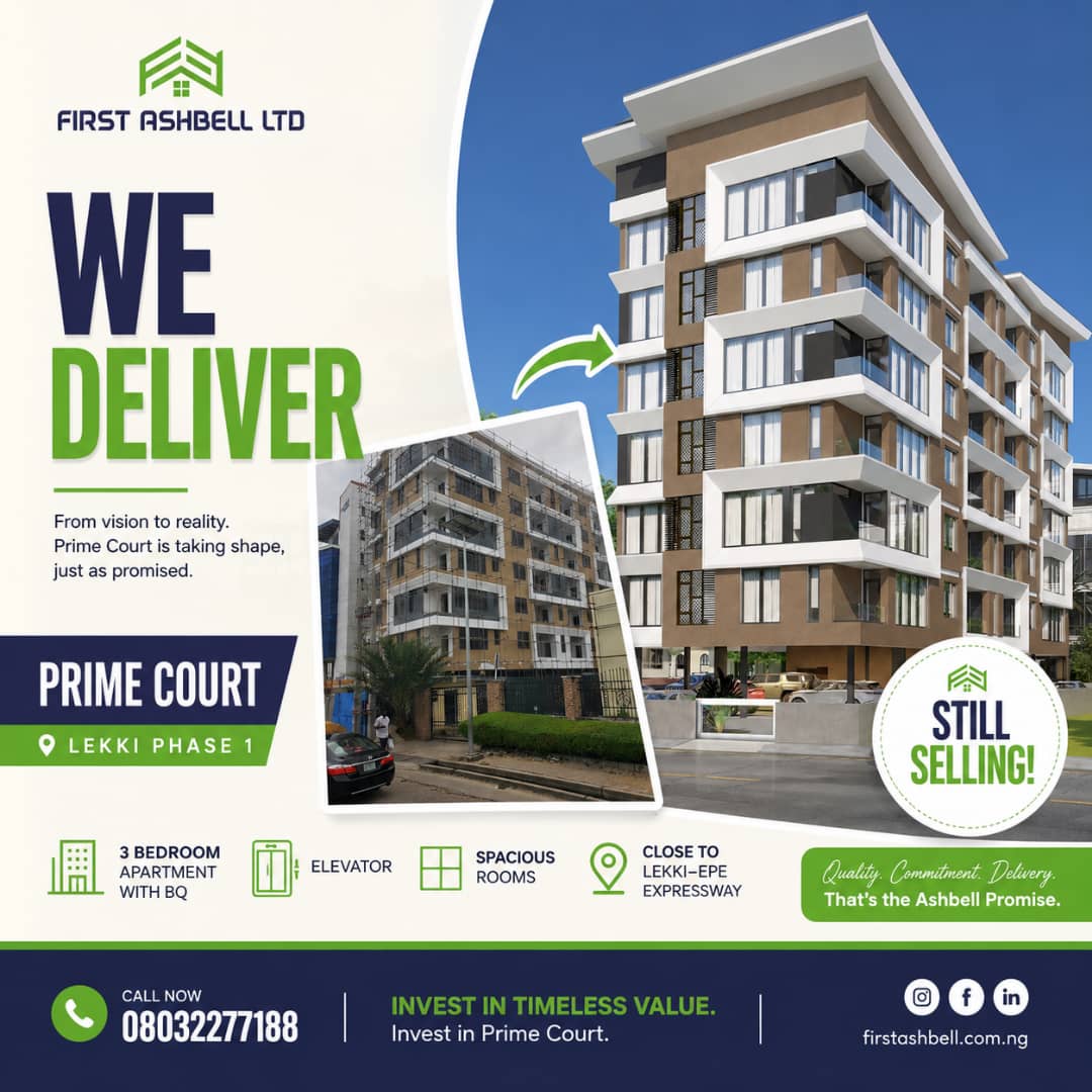 Three Bedroom Flat with BQ for Sale in Lekki Phase 1, Lagos