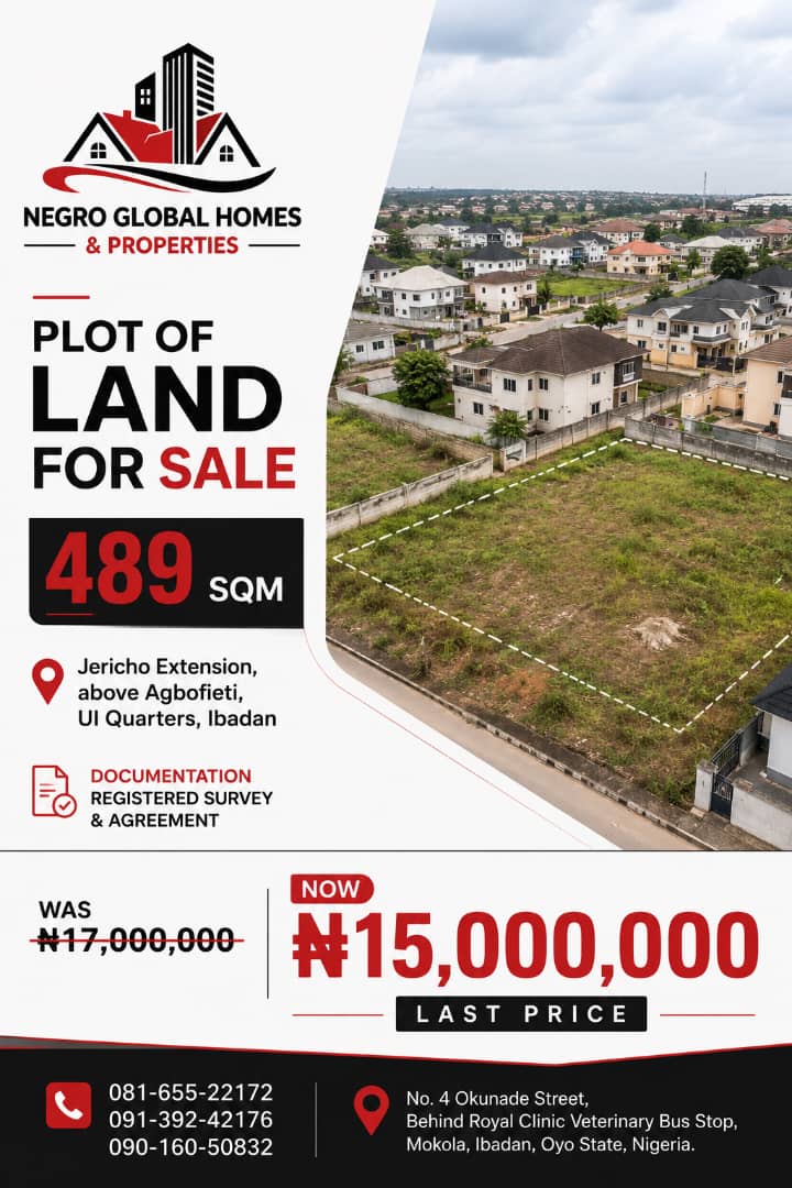Standard Plot of Land for Sale in UI-quarters Agbofieti Idi-ishin