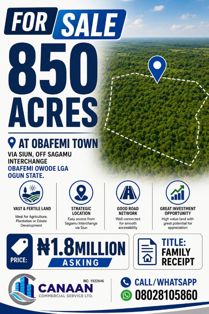 Land for Sale in Obafemi Owode, Ogun